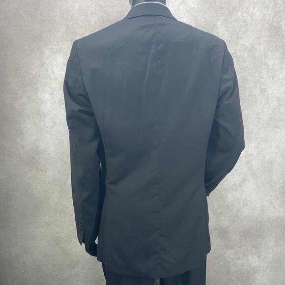 Jos A Bank Travelers Collection Mens 42XL Slim Fit Black Suit Jacket Blazer Wool - Picture 4 of 10